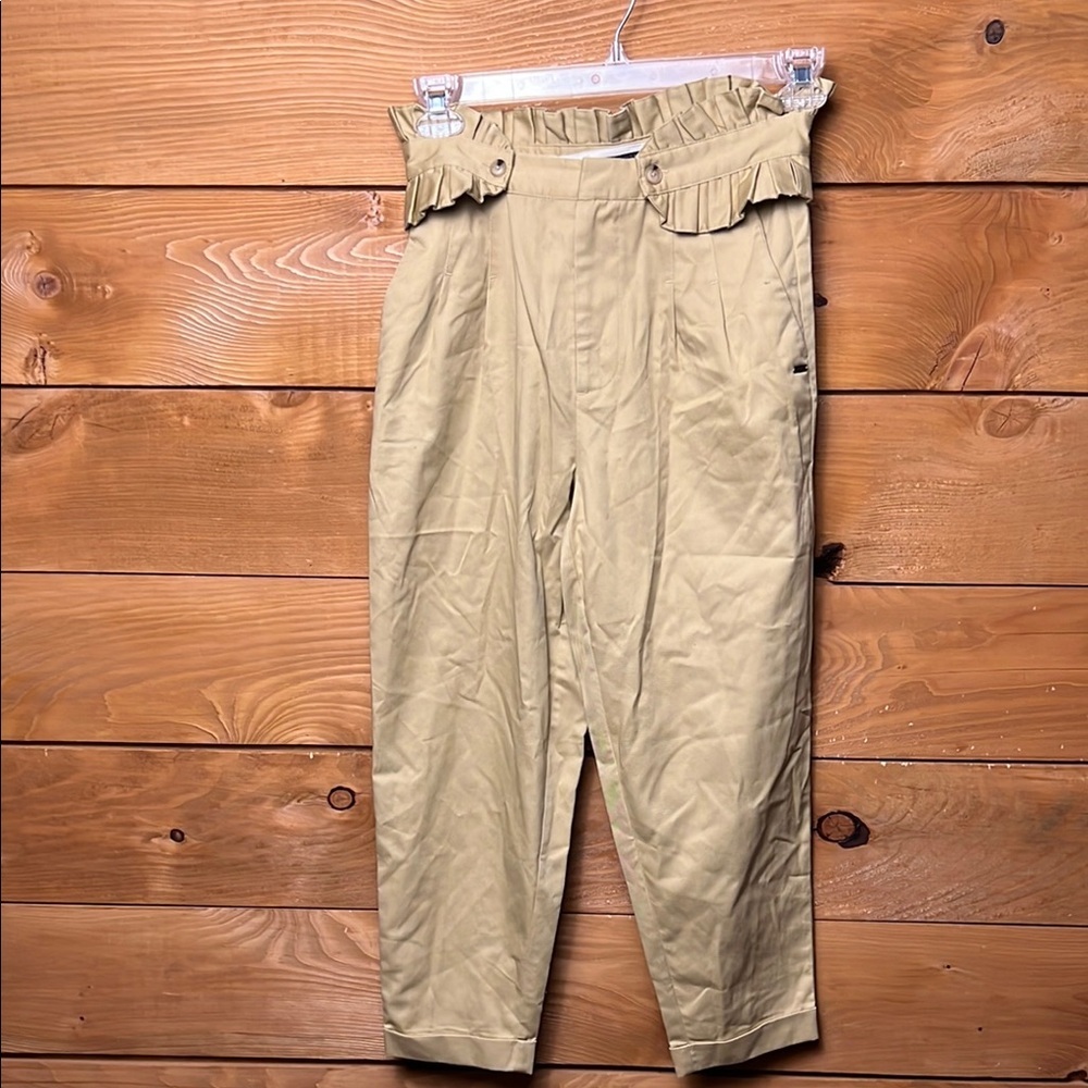 Scotch and soda island life Paperbag pants 25/30 khaki tan polyester/cotton Y2K